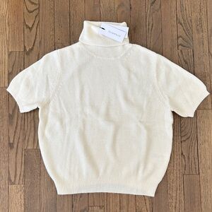 NWT Dynamite Cream Short Sleeve Turtleneck Sweater